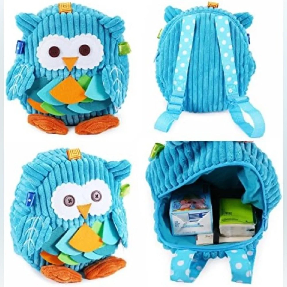 Sozzy Jolly Baby Owl Plush Mini Backpack Cute 3D Owl Animal Cartoon Bag